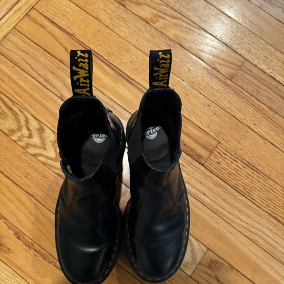 Dr. Martens Black Ankle Boots with Yellow Stitching - Picture 7 of 9
